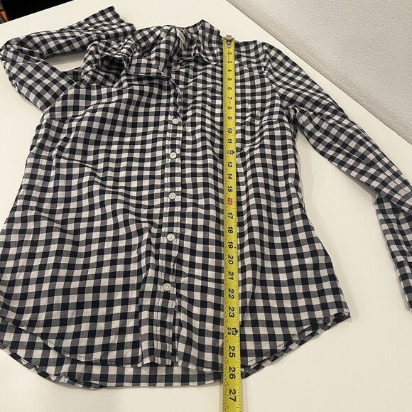 J Crew Factory Long Sleeve Gingham Women's Blouse Shirt Sz M - Picture 6 of 6